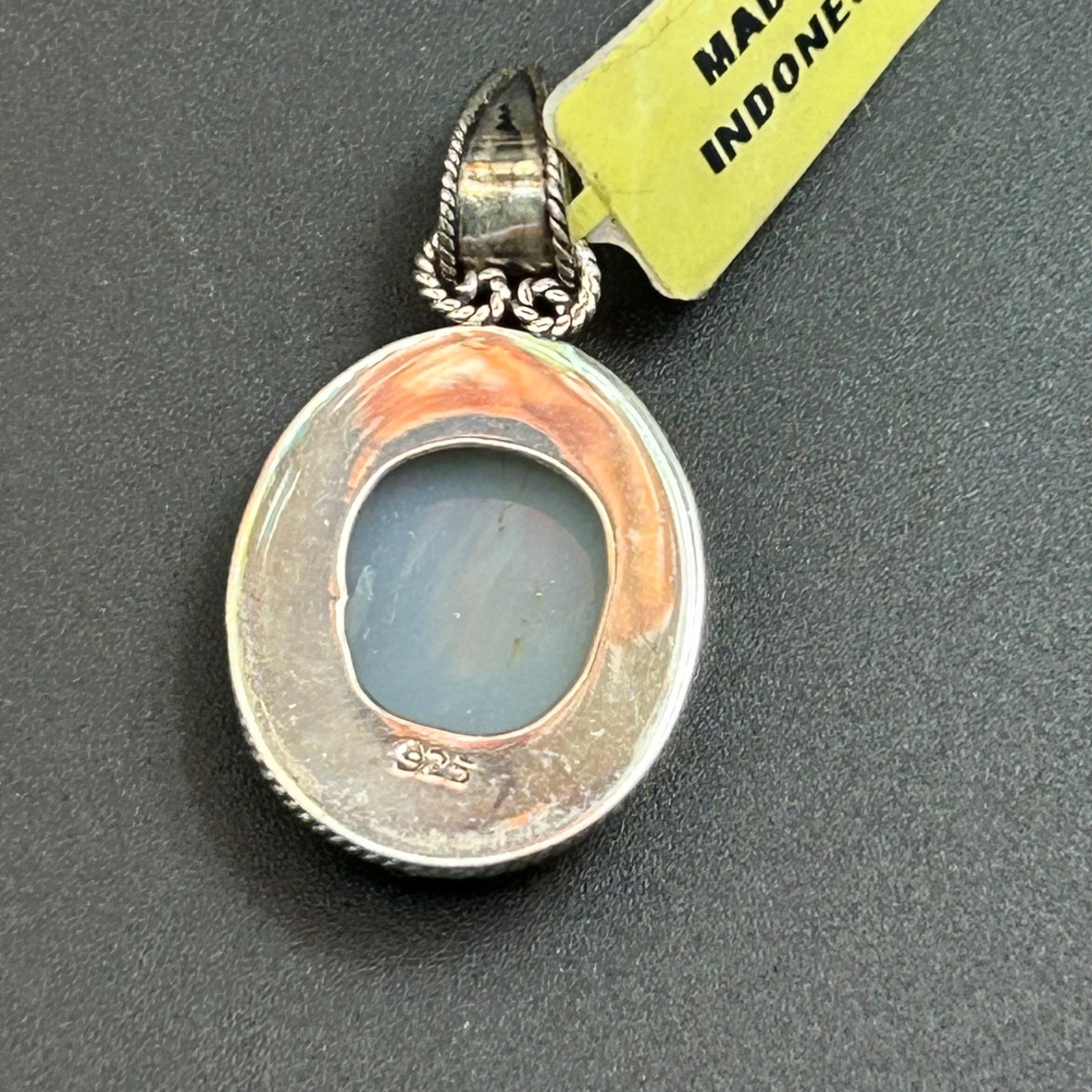 Blue Purple Druzy Sterling Silver Pendant 925 New Marked Witchy Fairy