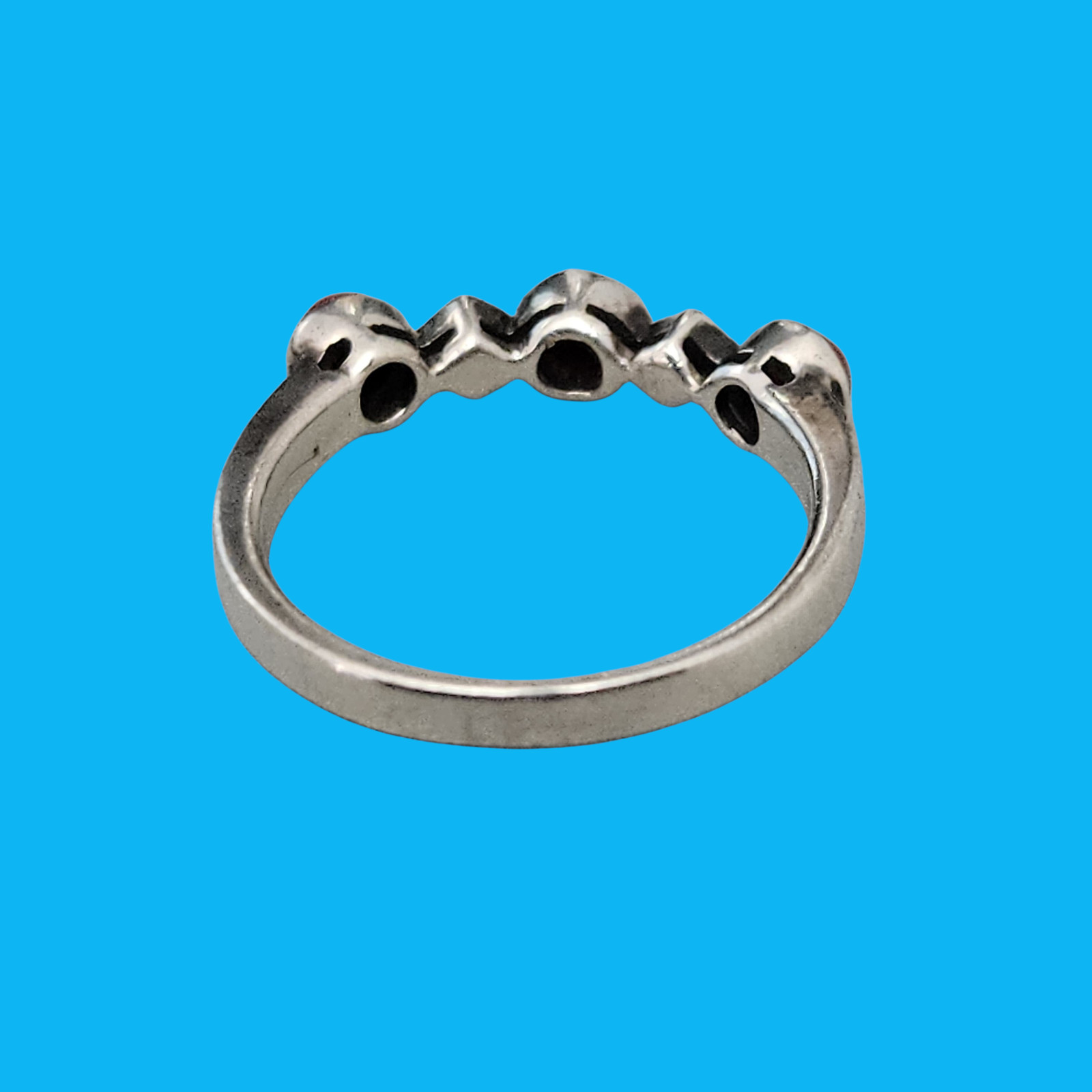 ​Vintage 925 Sterling Silver Red Coral Marcasite Multi-Stone Ring Size 5.75