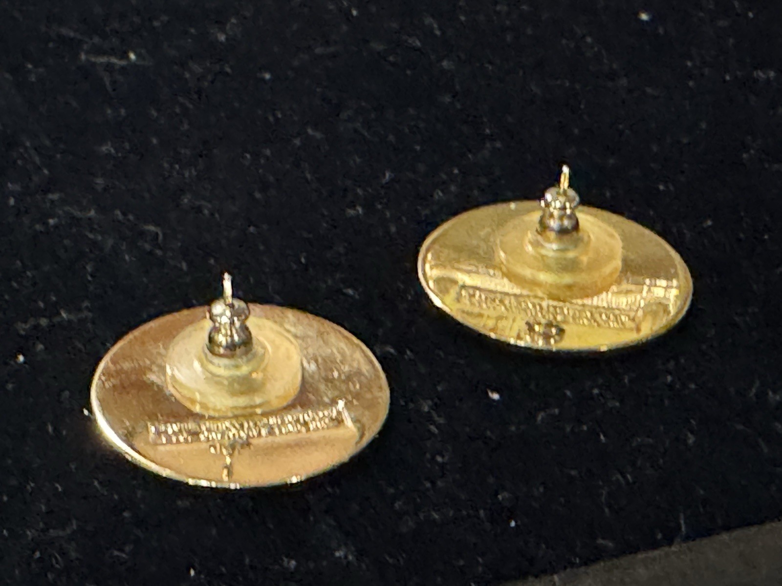 RARE Vtg Diana Hansen-Young Enamel Pierced Earrings Art Nouveau Lady Portrait