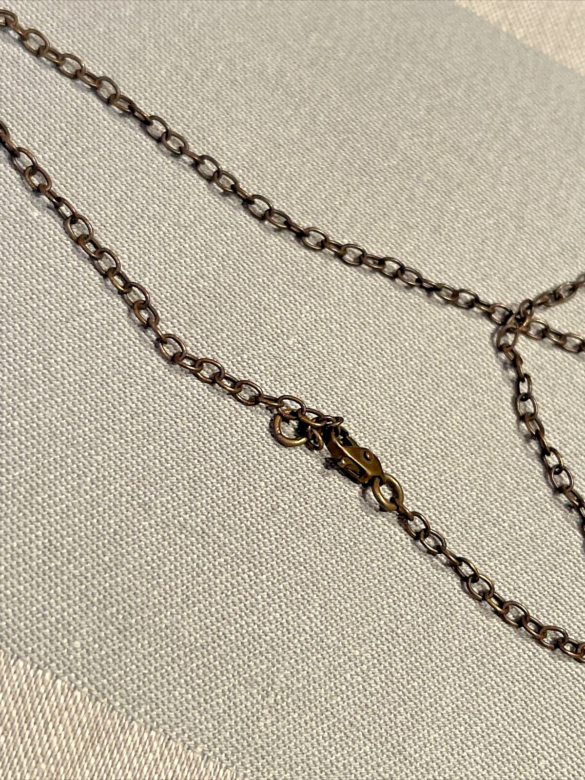 Handmade Lilacs and Lovebirds Vintage Inspired Glass/Brass/Tanzanite Necklace 18