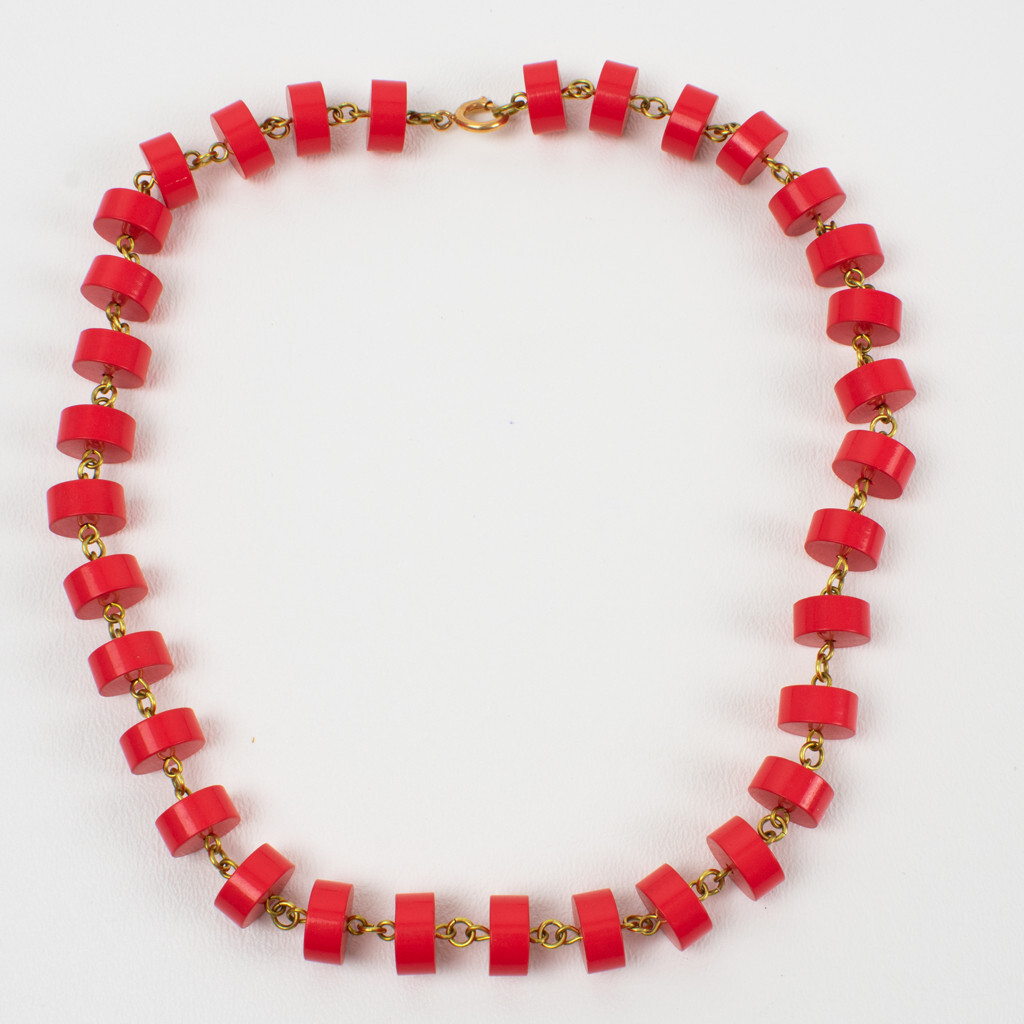 Vintage Red Lucite Choker Necklace