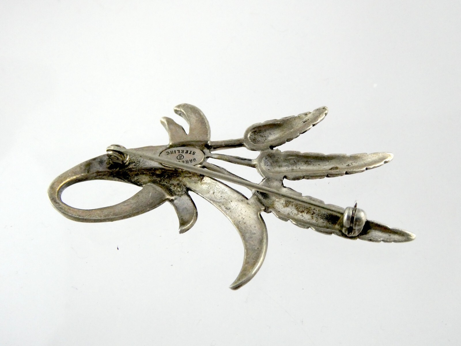 Vintage Danecraft Sterling Silver Wheat Stalks Brooch Pin 925 13.9g 2 3/8 Inches