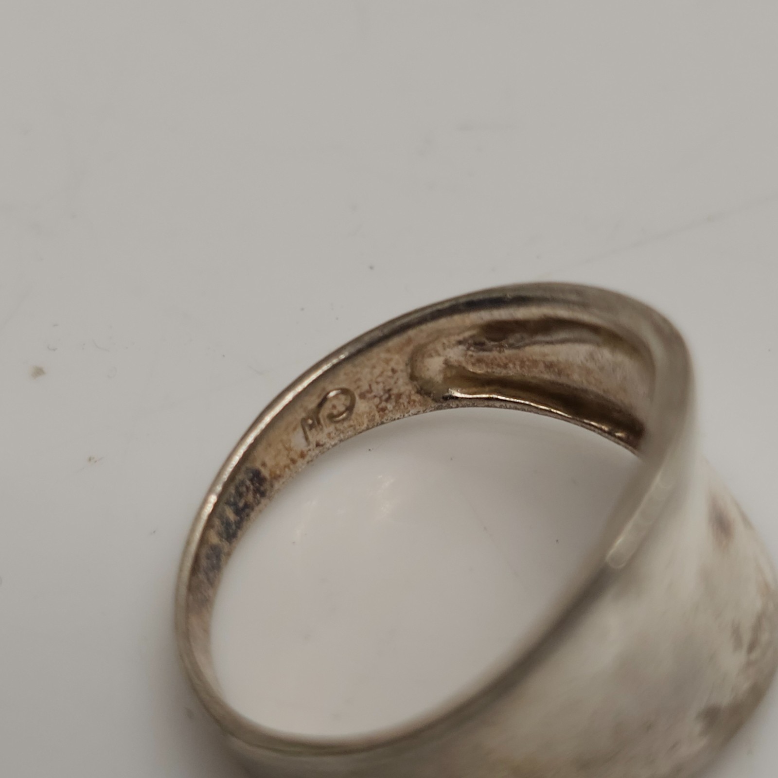 CW Sterling Silver 925 Ring Size 7.5 3.89g Wide Band Vintage Jewelry