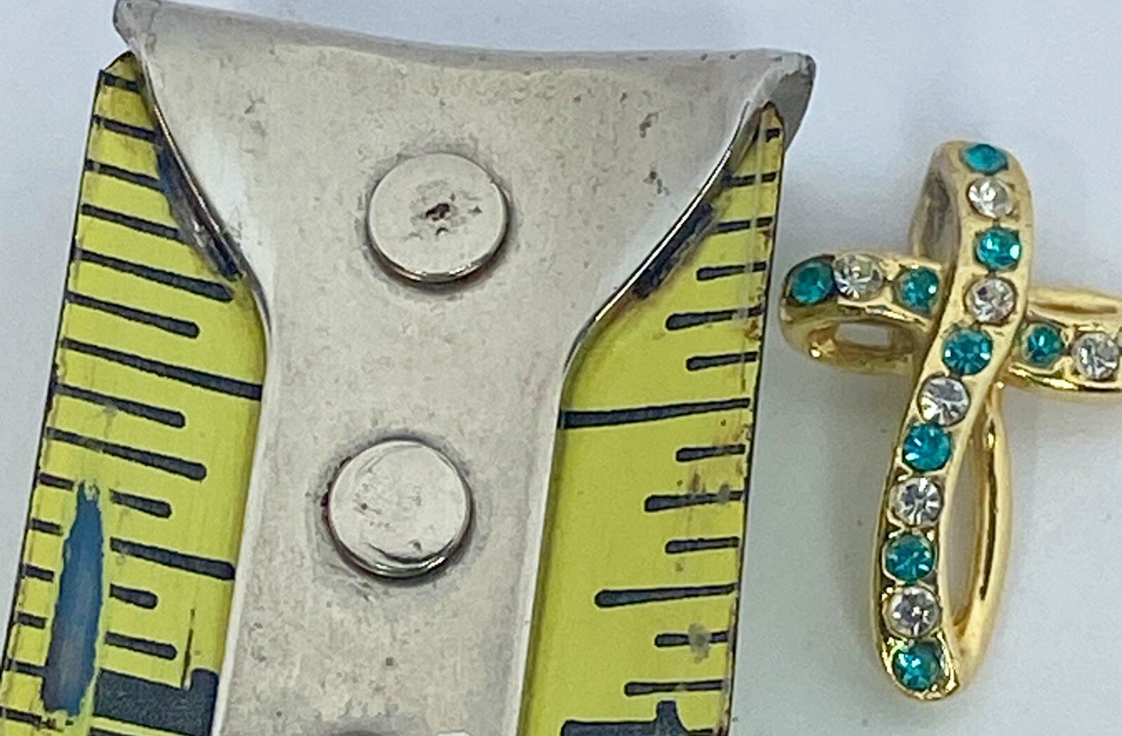 Vintage Cross Pendant May Emerald Layered 18kt Layered Gold Austrian Crystal