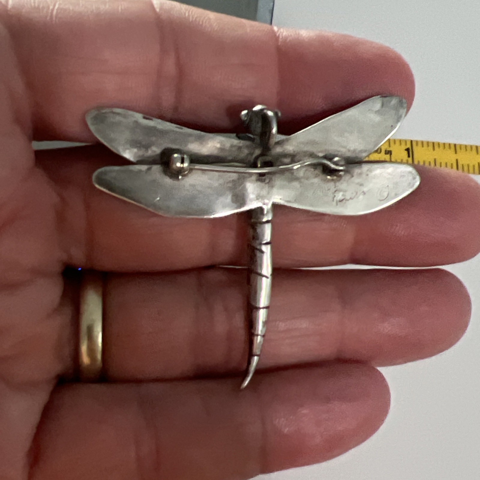 Modernist A. Klein Sterling Silver Dragonfly Brooch / Pin Art