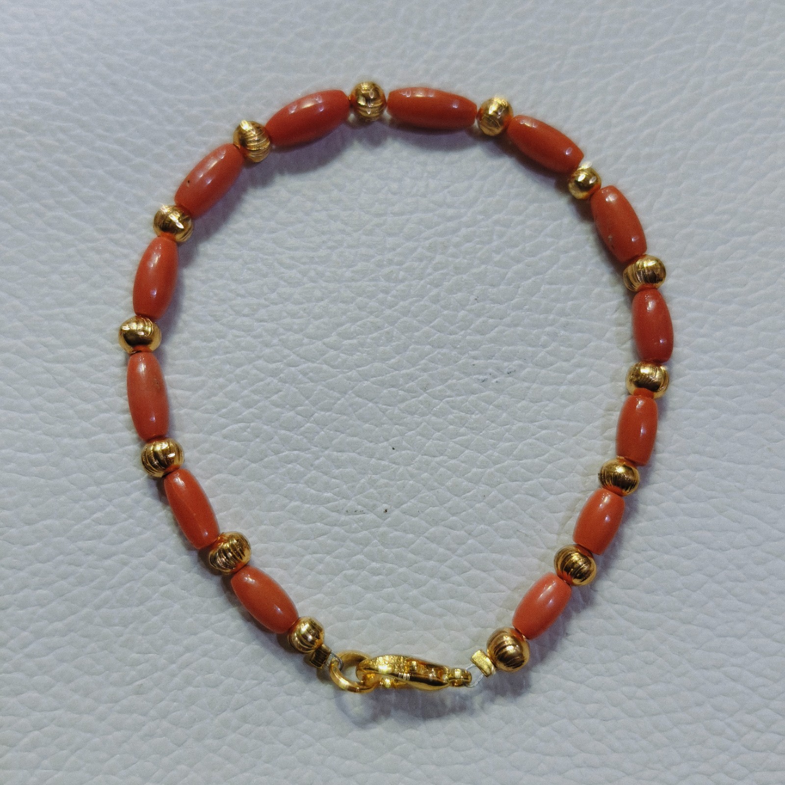 Natural Italy Coral Beads Bracelet Genuine OrangeCoral Handmade Gemstone Jewelry
