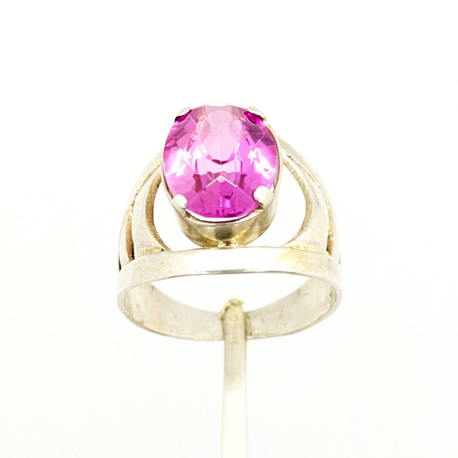 Vintage Luxury Soviet RING Silver⭐️875 with Big Bright Ruby -10.5US (20mm) | #77