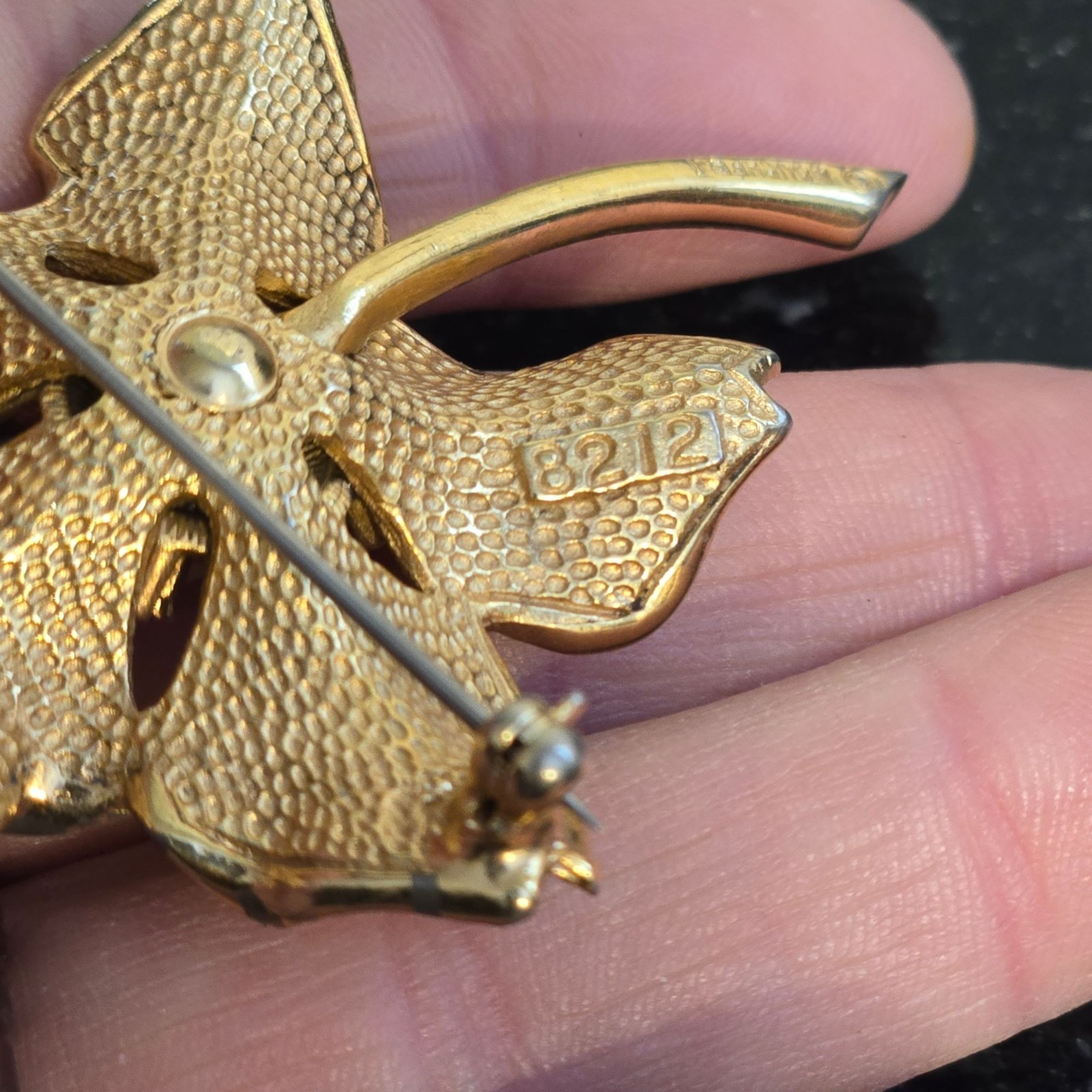 Vintage MARCEL BOUCHER Brooch with Pearl Gold Tone Flower 1960s Jewelry signed