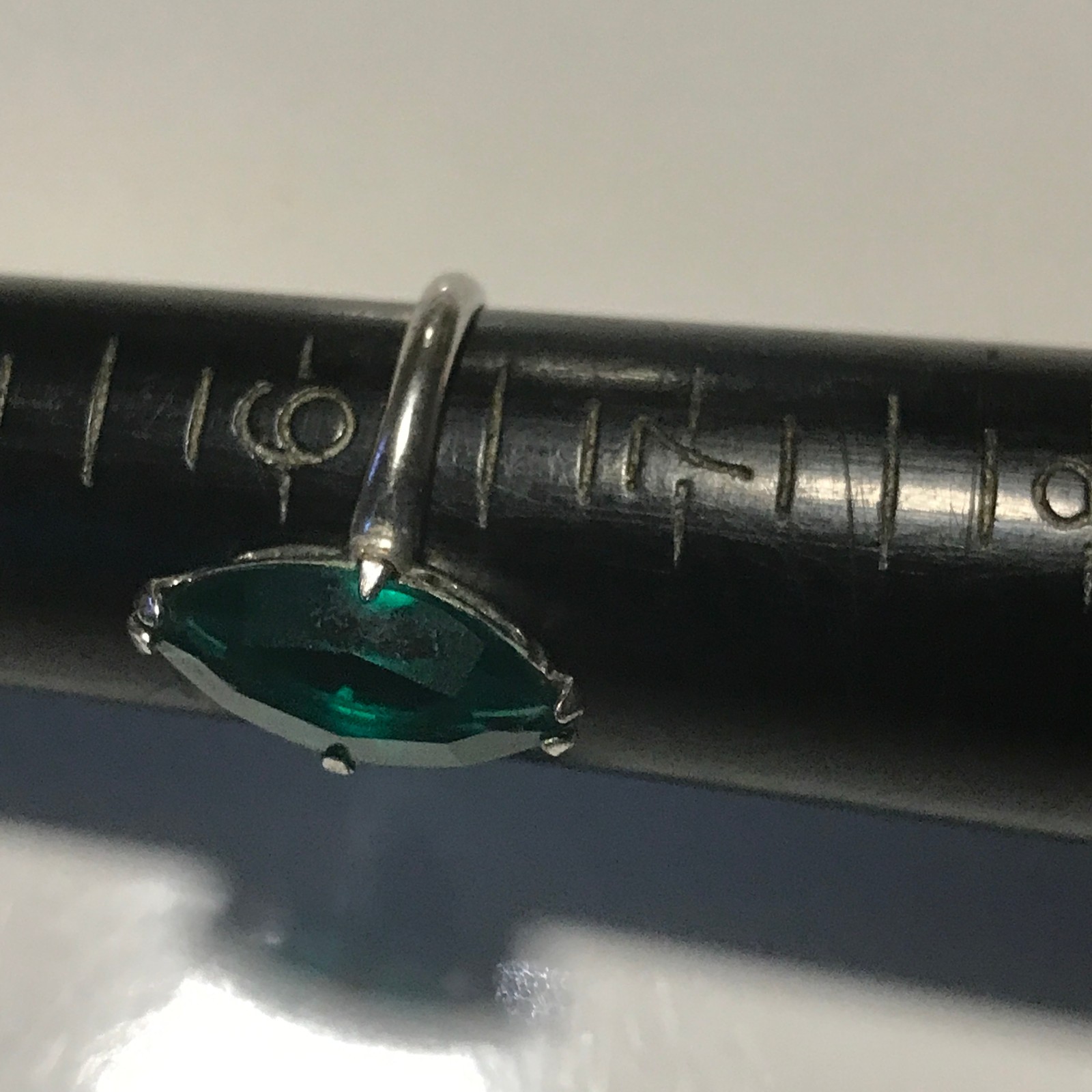 Vintage Stamped Sterling Silver & Sim. Emerald Ring Sz 6.5 Vargas May Birthstone