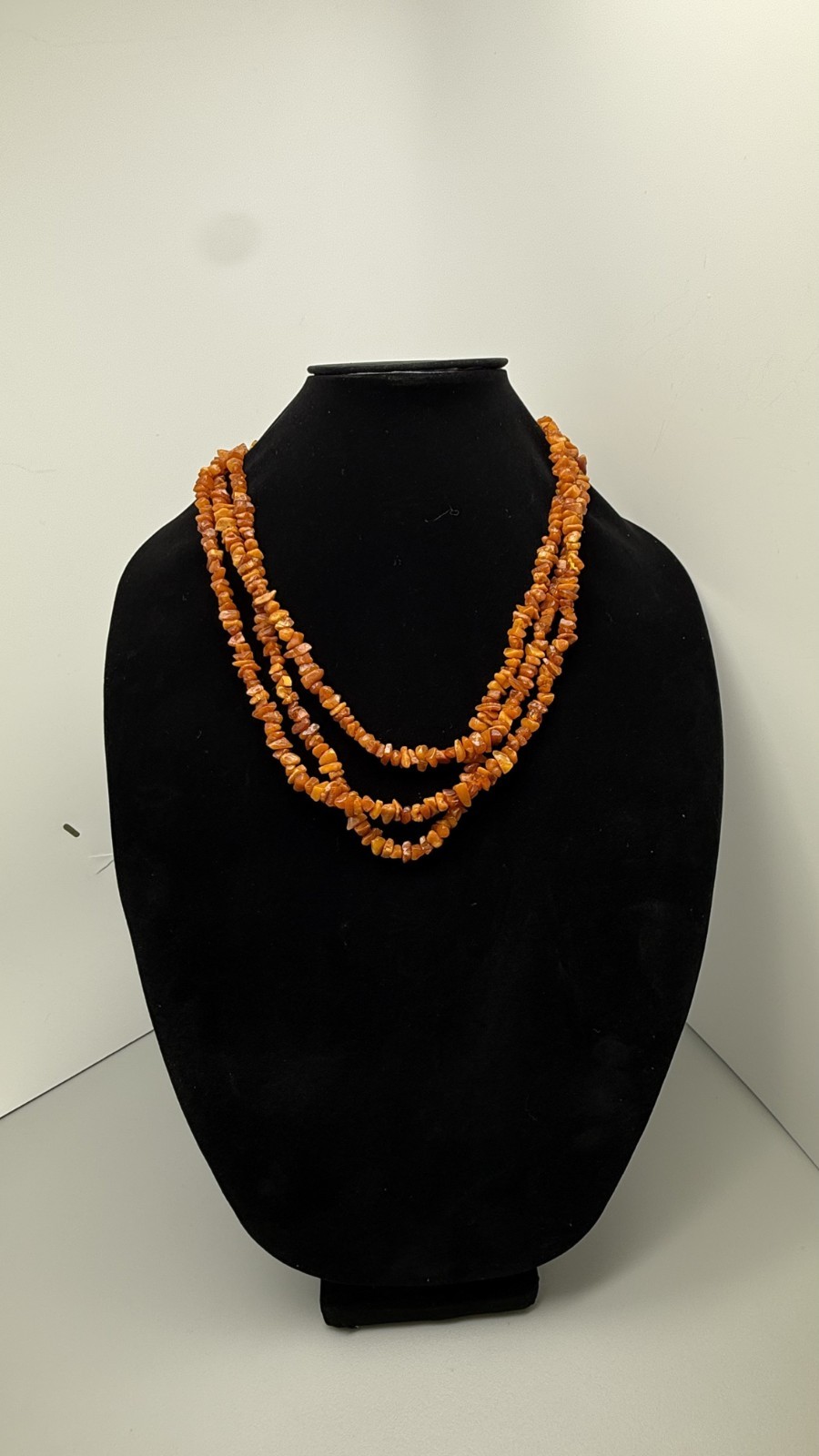 Vintage Amber Necklace Long 182cm Multi Strand Wrap Baltic Style Chips 52.3g