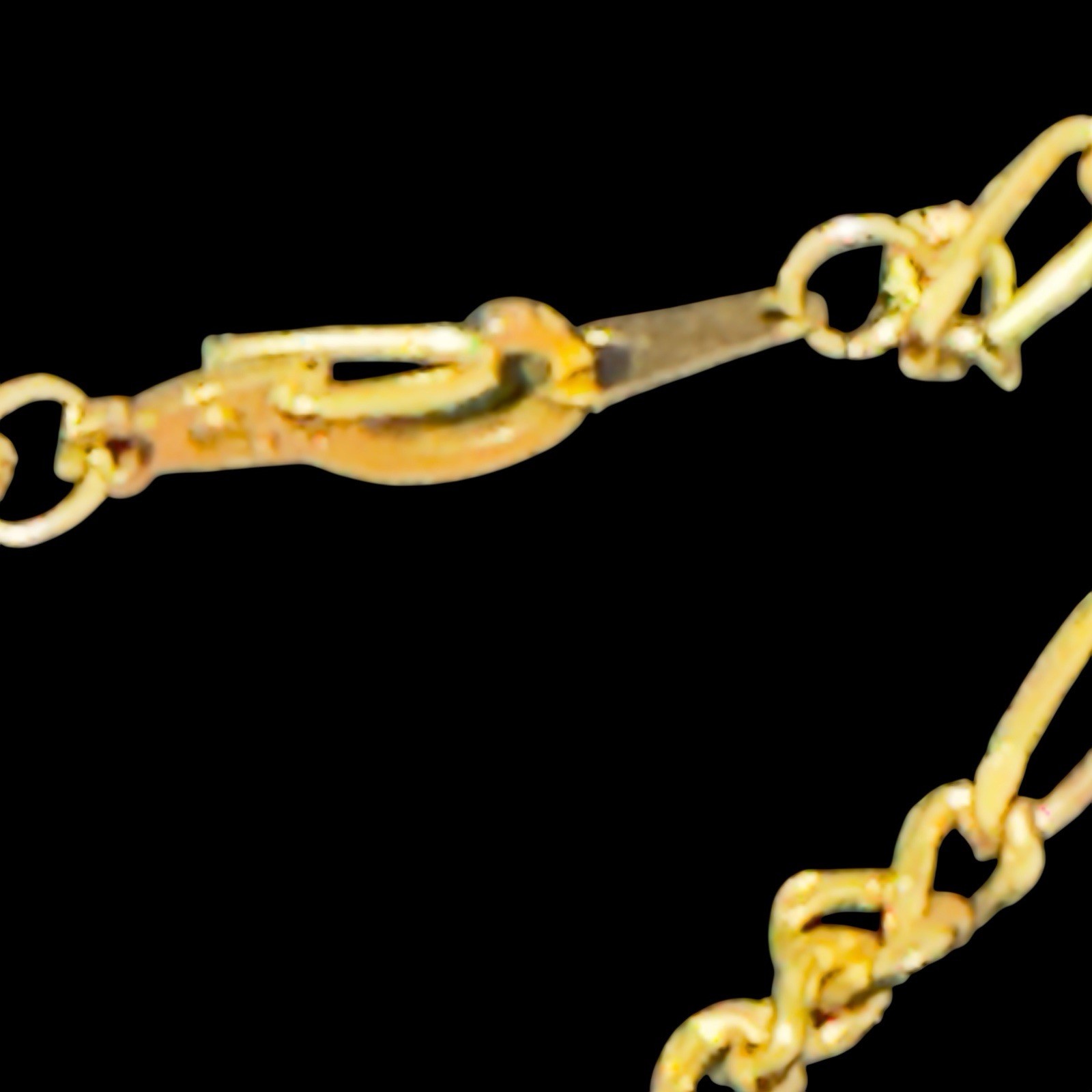 Vintage 14KGP Yellow Gold Plate Figaro Chain Necklace 20 Inch