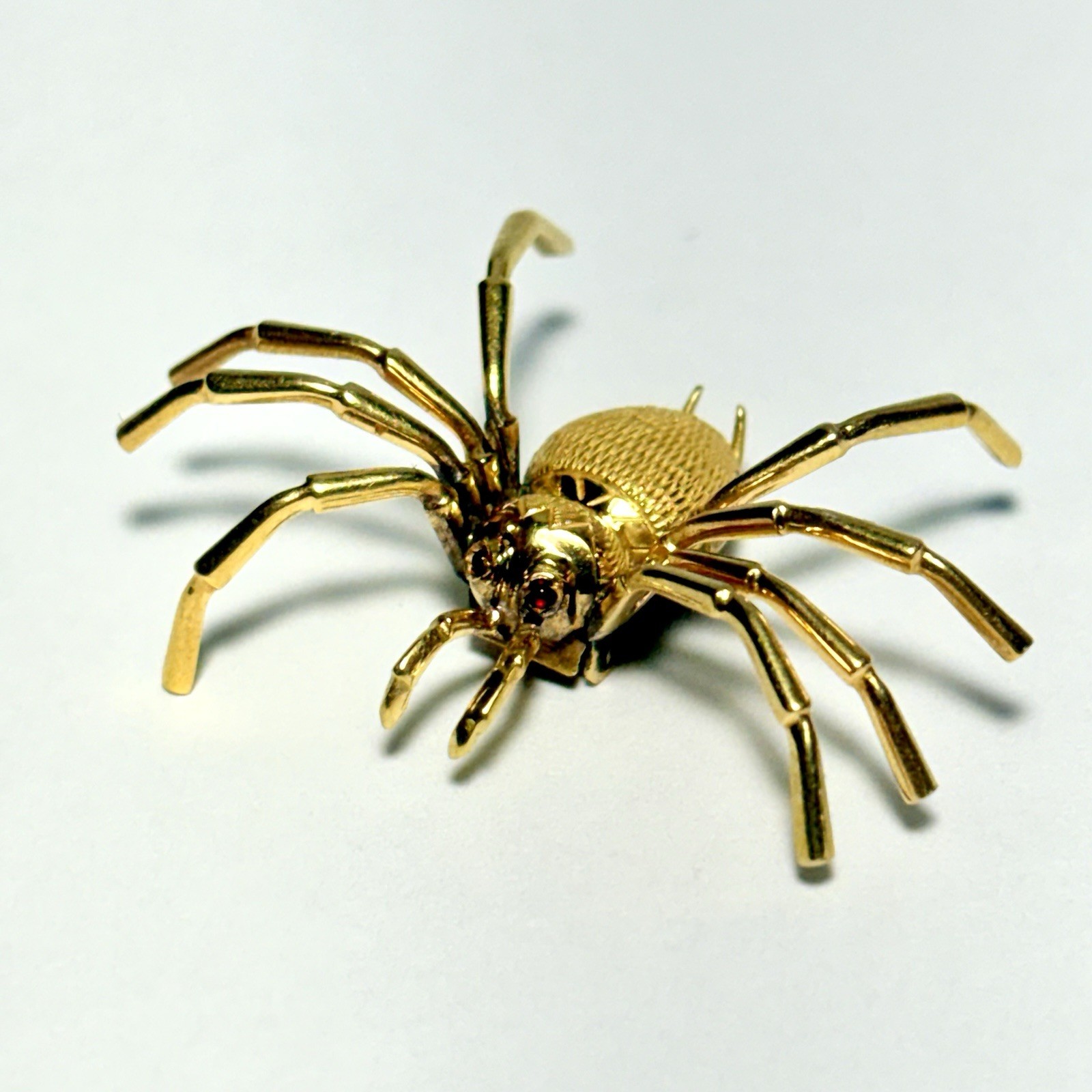 18K Yellow Gold Spider 39mm Brooch Pin 5.0g