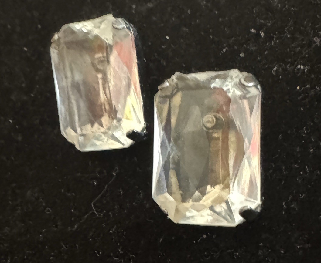 Vintage Clear Faceted Moonstone Quartz Post Earrings – 1950s Cocktail