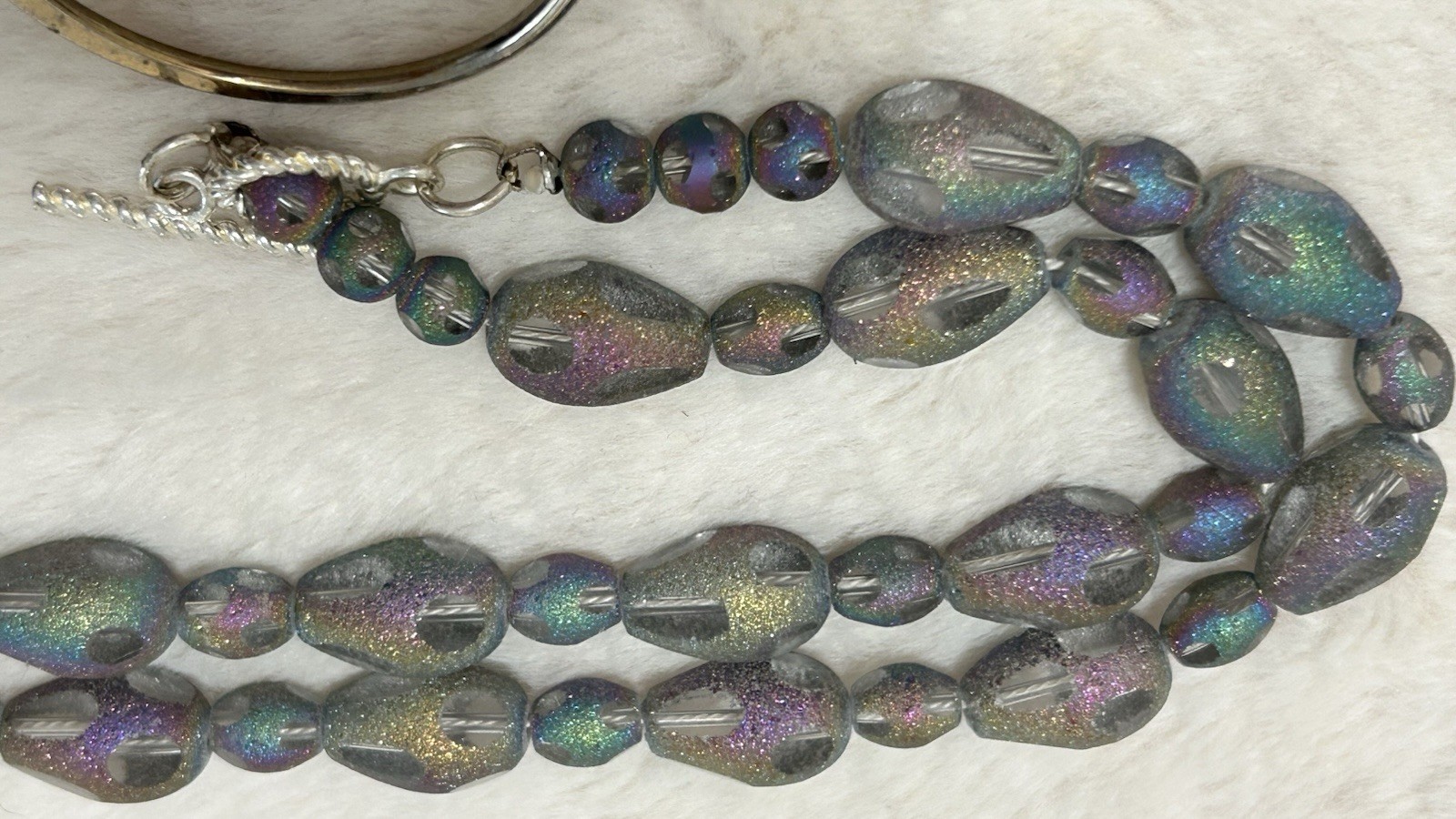 Vintage 90’s Jewelry Lot Of 6 Turquoise Lavender Silver Tone Necklace Earrings