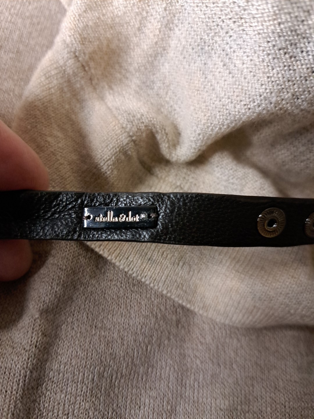 Vintage Necklace Stella And Dot Black Leather 14” Choker Necklace/ Bracelet