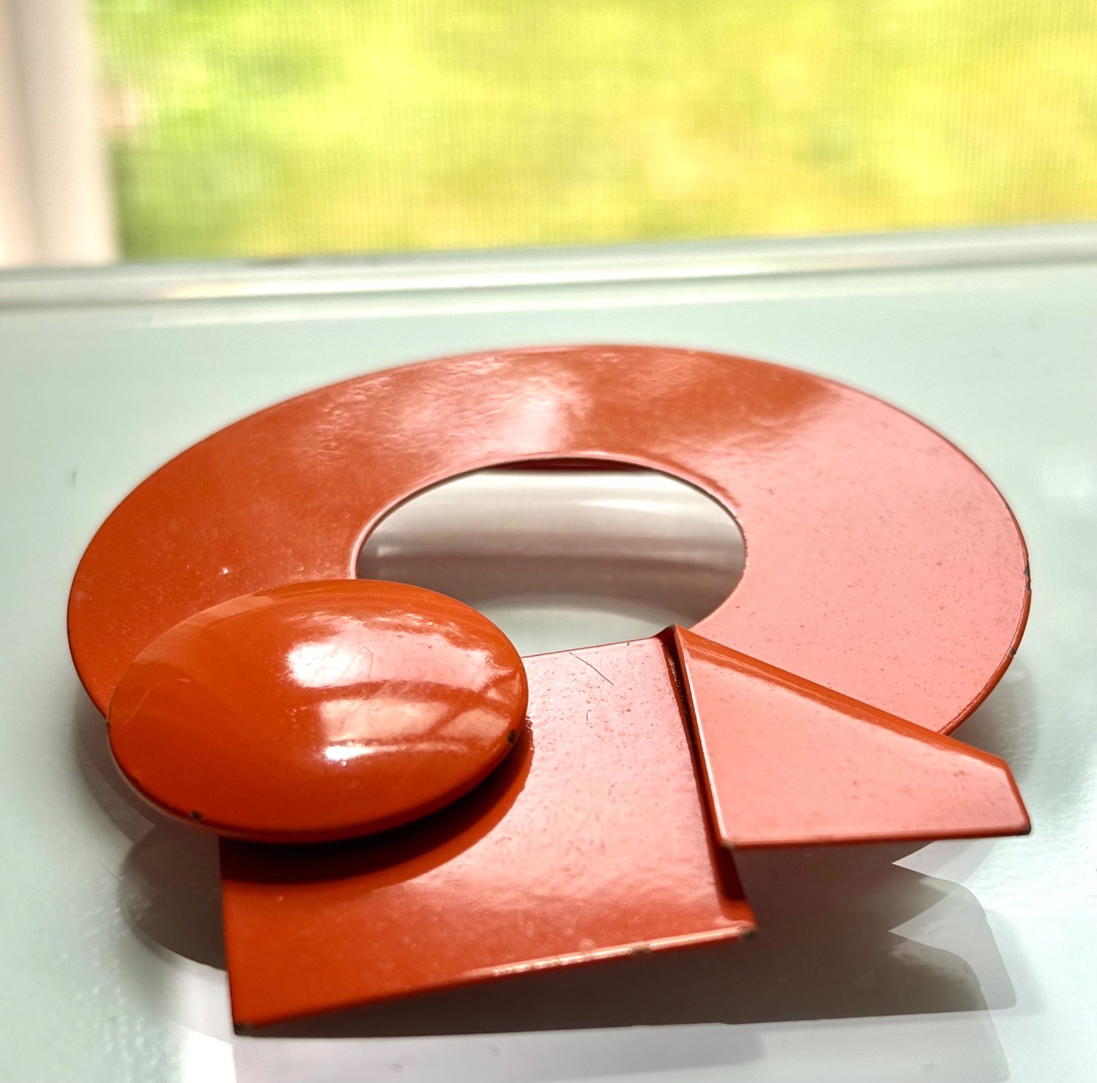 1960s MOD Style Vintage BROOCH~groovy PIN~ UNIQUE Thin Metal Design~Eye Catcher!