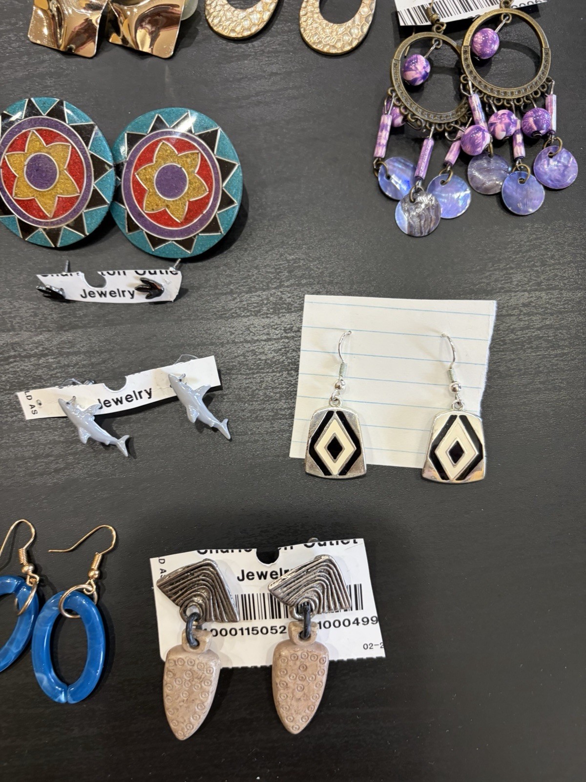 Vintage Costume Jewelry Lot Earrings Ring Lapel Pins Pieces And Sets