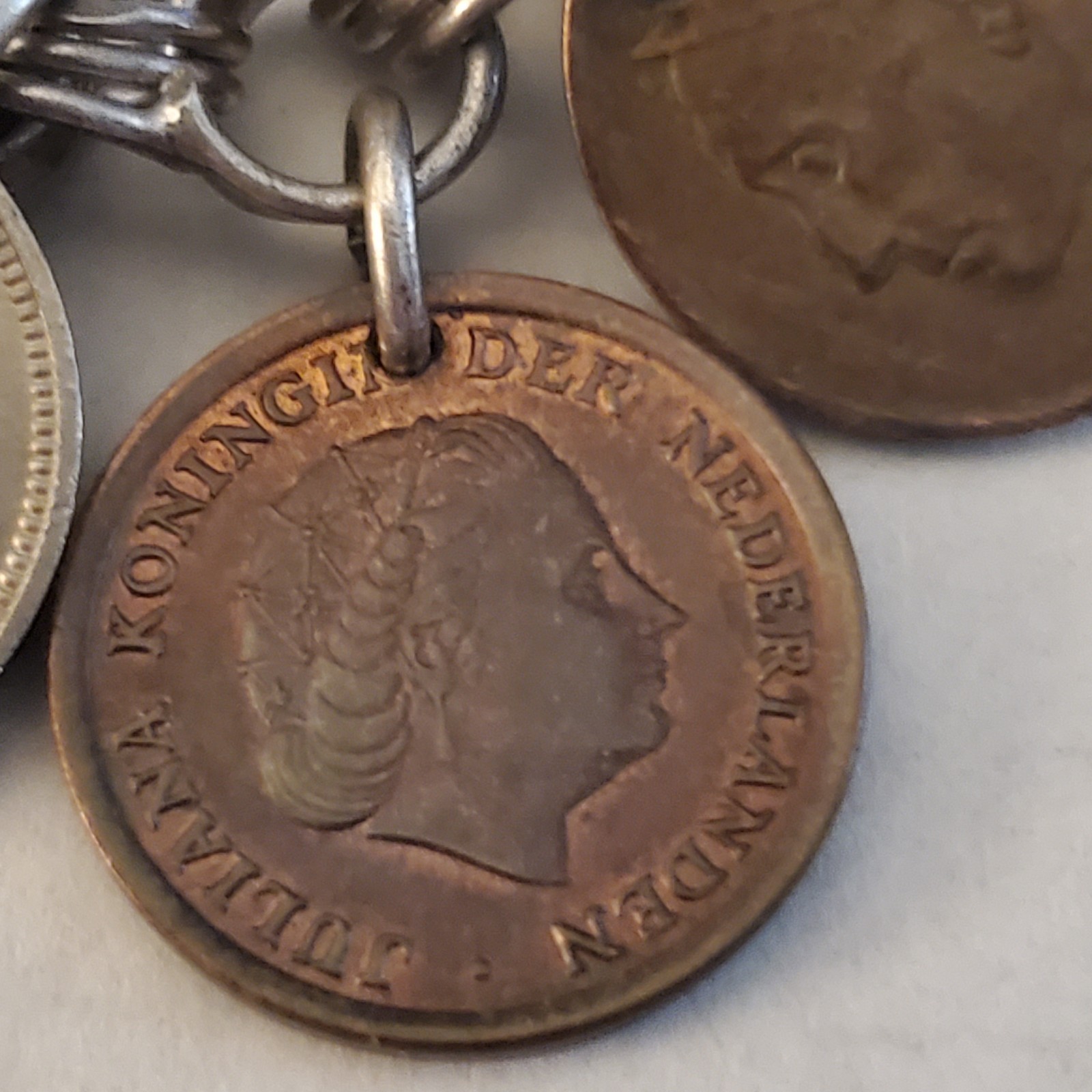 Sterling Silver Bracelet With Real European Coins 1949-1965 total of 20 Vintage