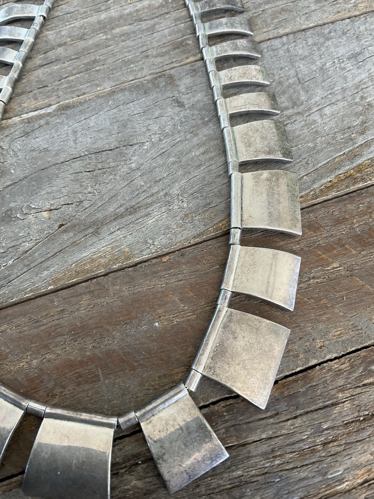Vintage Mid Century Modern Sterling Silver Necklace Taxco Mexico – Signed