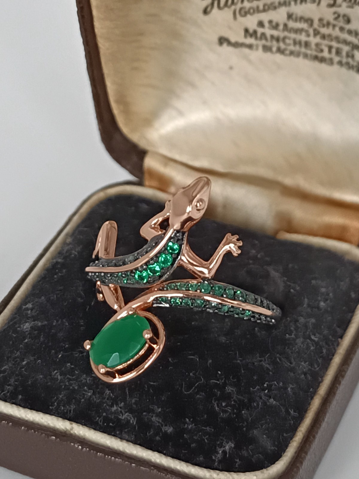 Vintage 1990-s 14 Ct Rolled Gold Emerald Ring Size UK O.5 US 7 1/4 – Hallmarked!