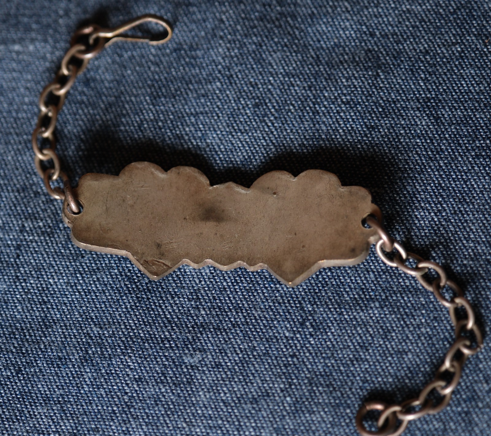 Vtg Post WWII 1940’s 1947 Occupied Korea War Jeweled Souvenir Hearts ID Bracelet