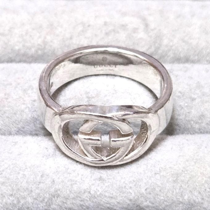 GUCCI Interlocking G SV925 Ring, Size 12 (approx.), 43777