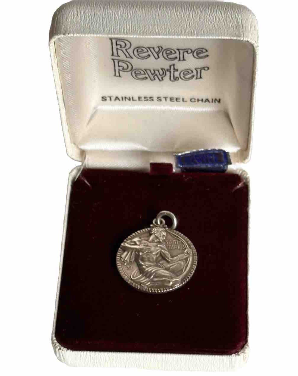 Vintage Revere Pewter Sagittarius Zodiac Pendant No Chain