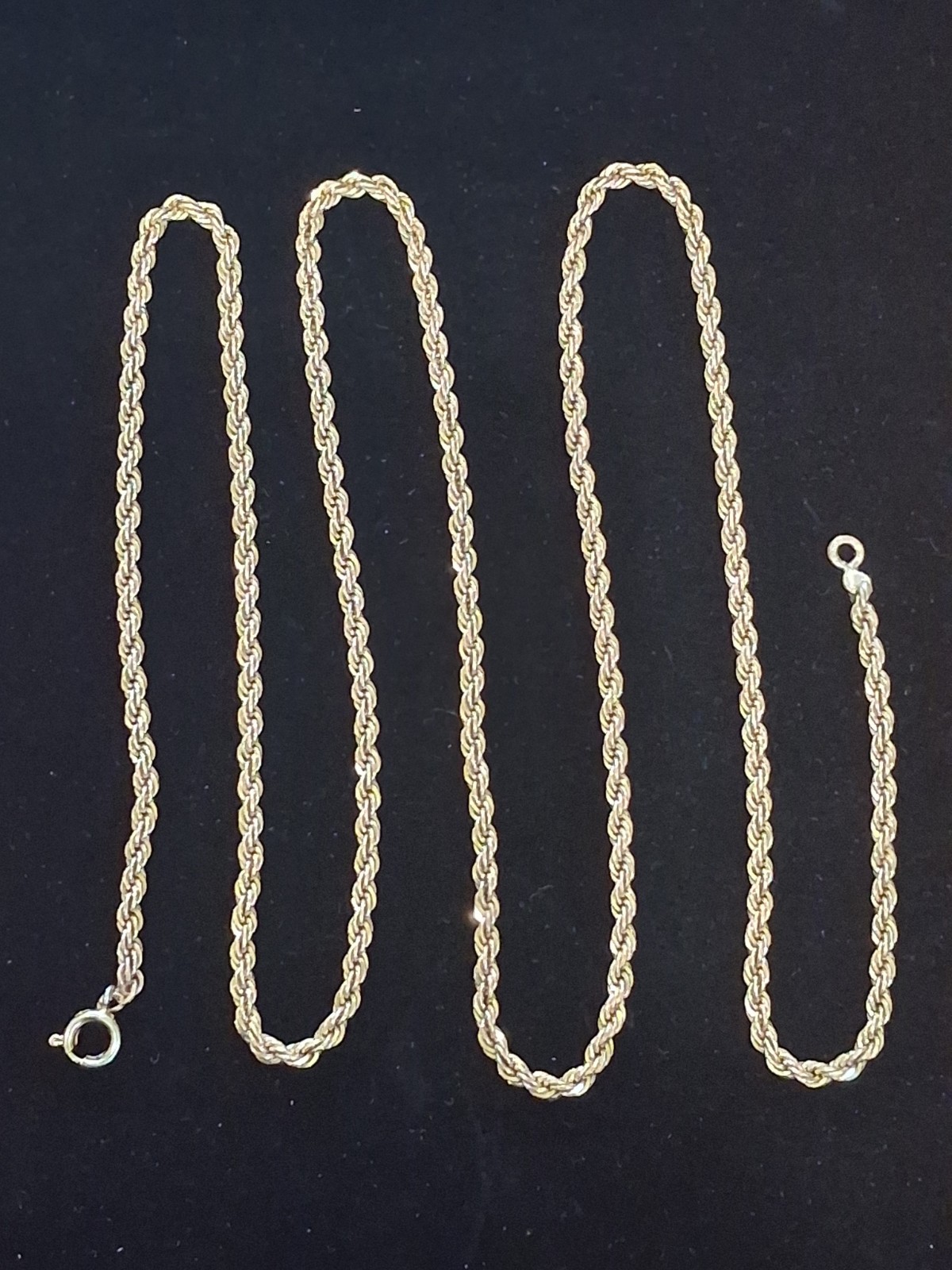 Vintage 1/20 12K Gold Filled Necklace Rope Chain Twisted 30″