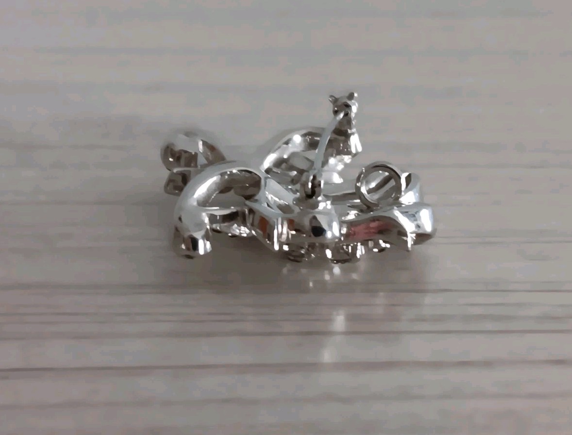 Vintage Dorsons Clear Rhinestone Silver-Tone Brooch Convertible Pendant 1940s