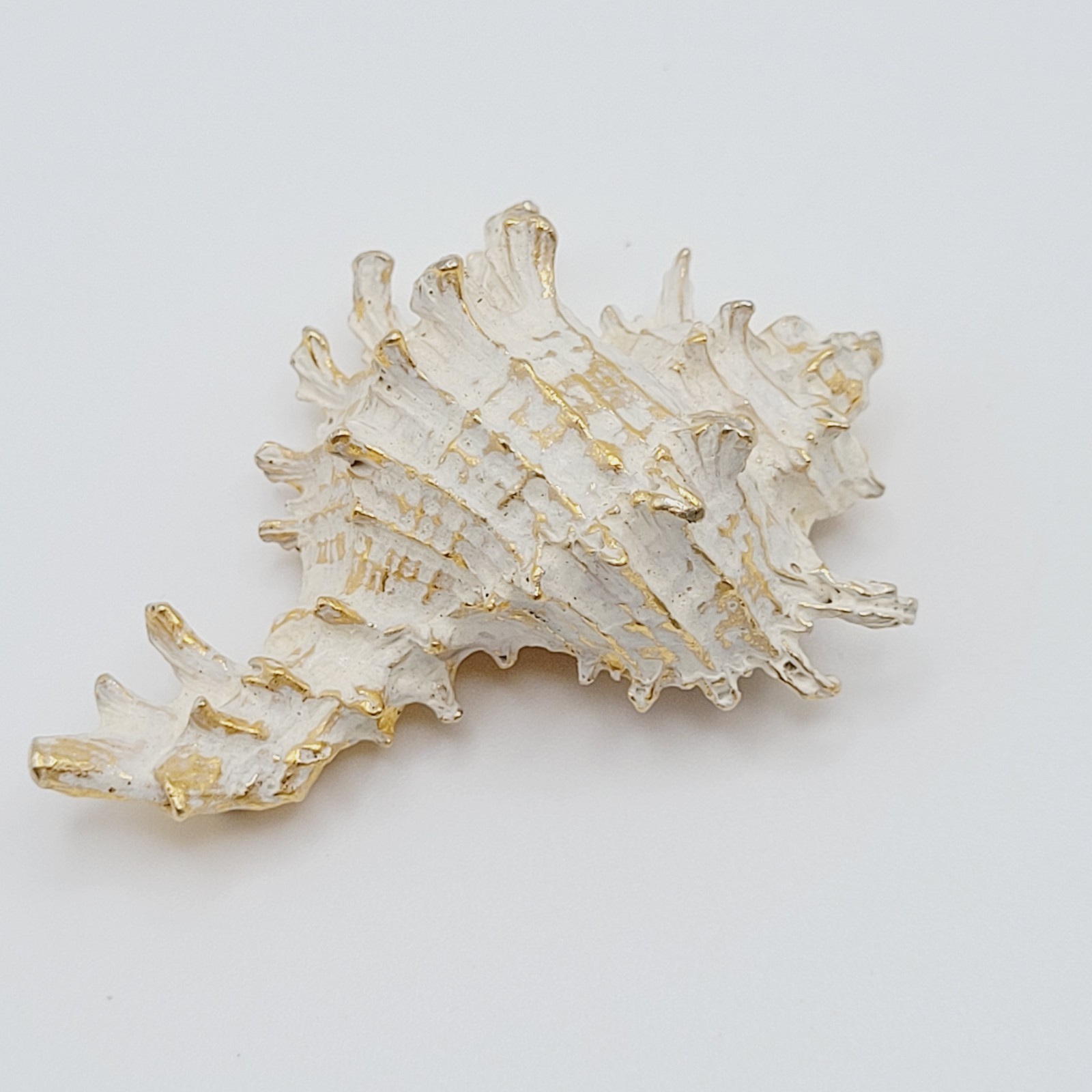 Zentall Gilded Branched Ramose Murex Spiked Conch Vintage Brooch Pin Rare