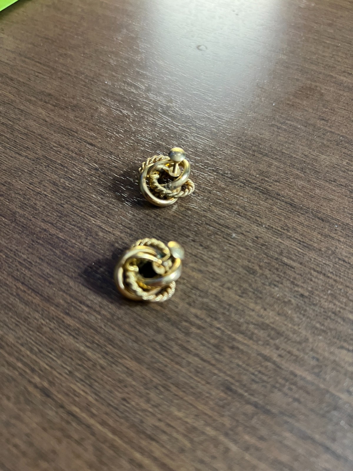 Vintage 12kt Gold Filled Infinity Knot Screw Back Earrings