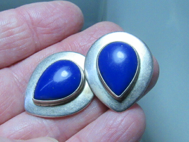 Ben G Chavez Blue Sodalite Sterling Silver Earrings