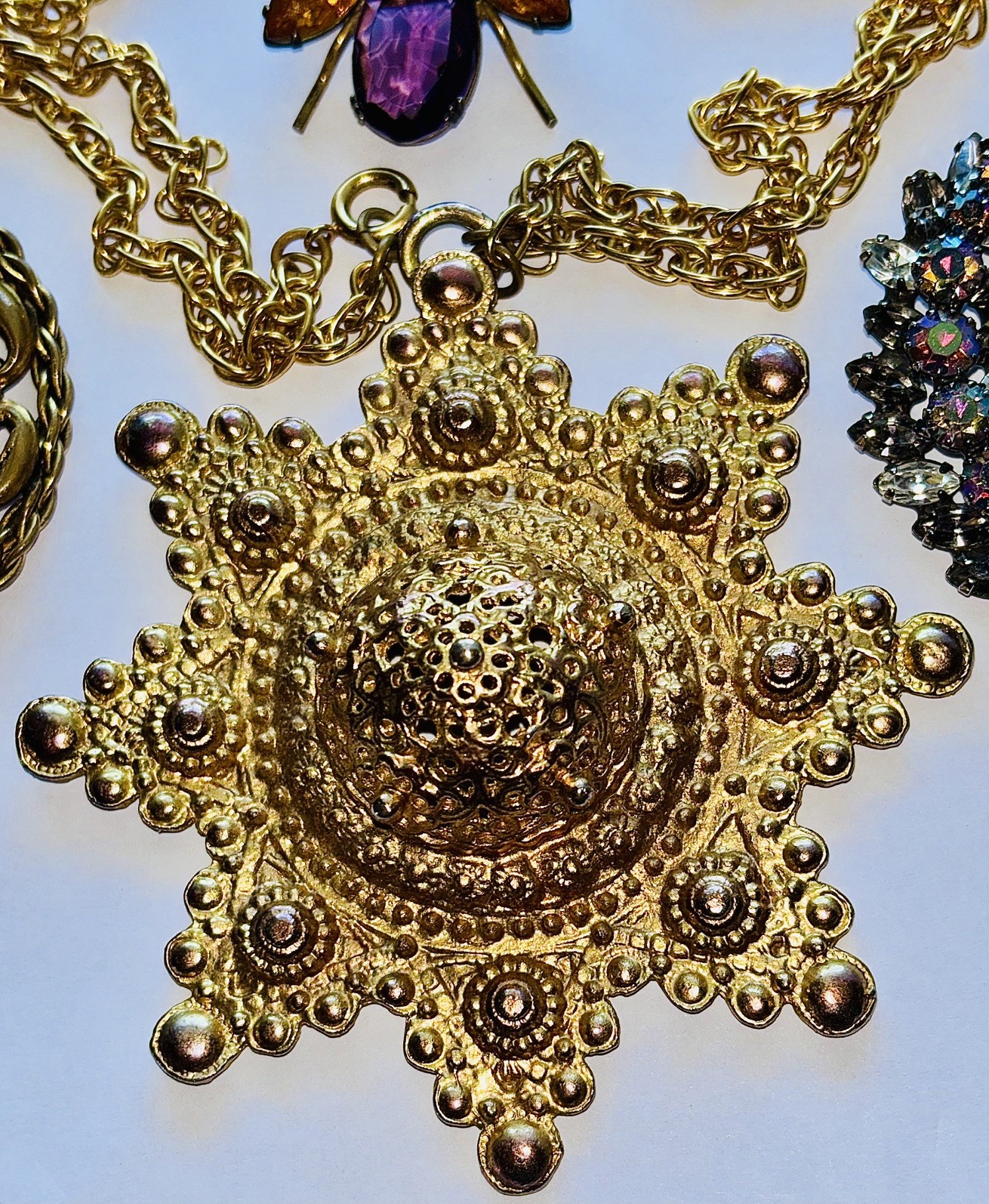 SIGNED Adele Simpson Necklace Brooches Collection 3 Pins 1940s~50s Lot Vintage