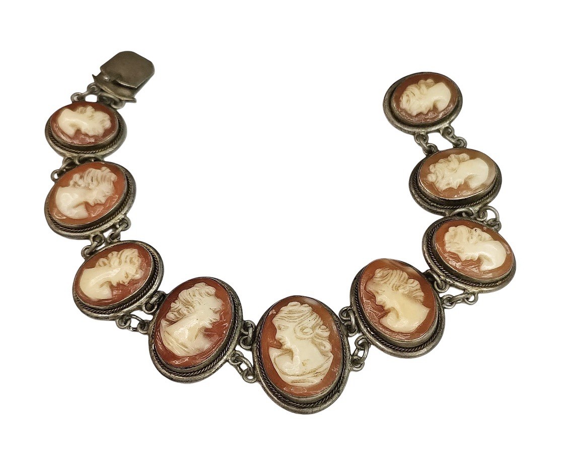Vintage Sisters Cameo Bracelet 800 Silver