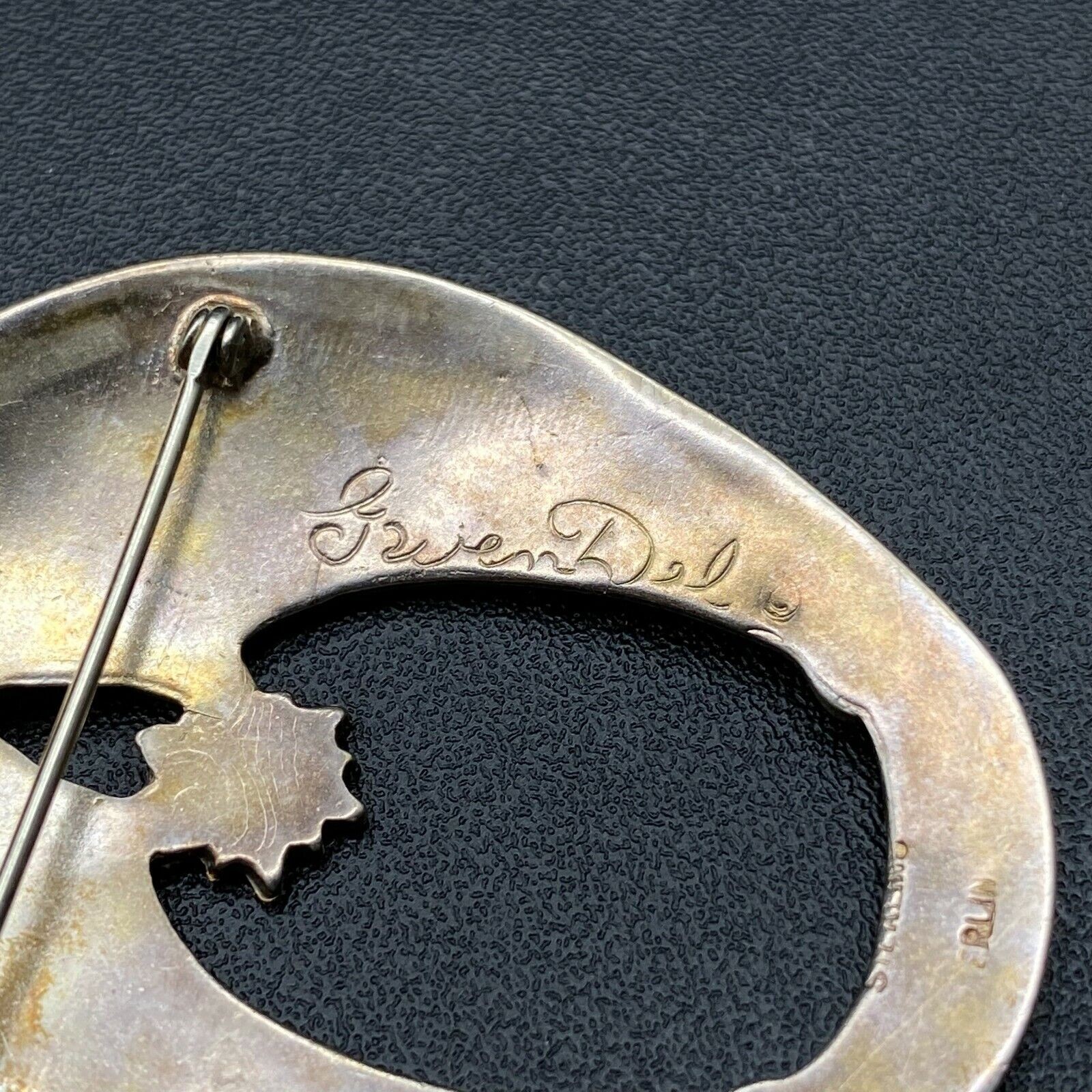 Vintage Gwen Del Swan Star Sterling Silver Pin Brooch