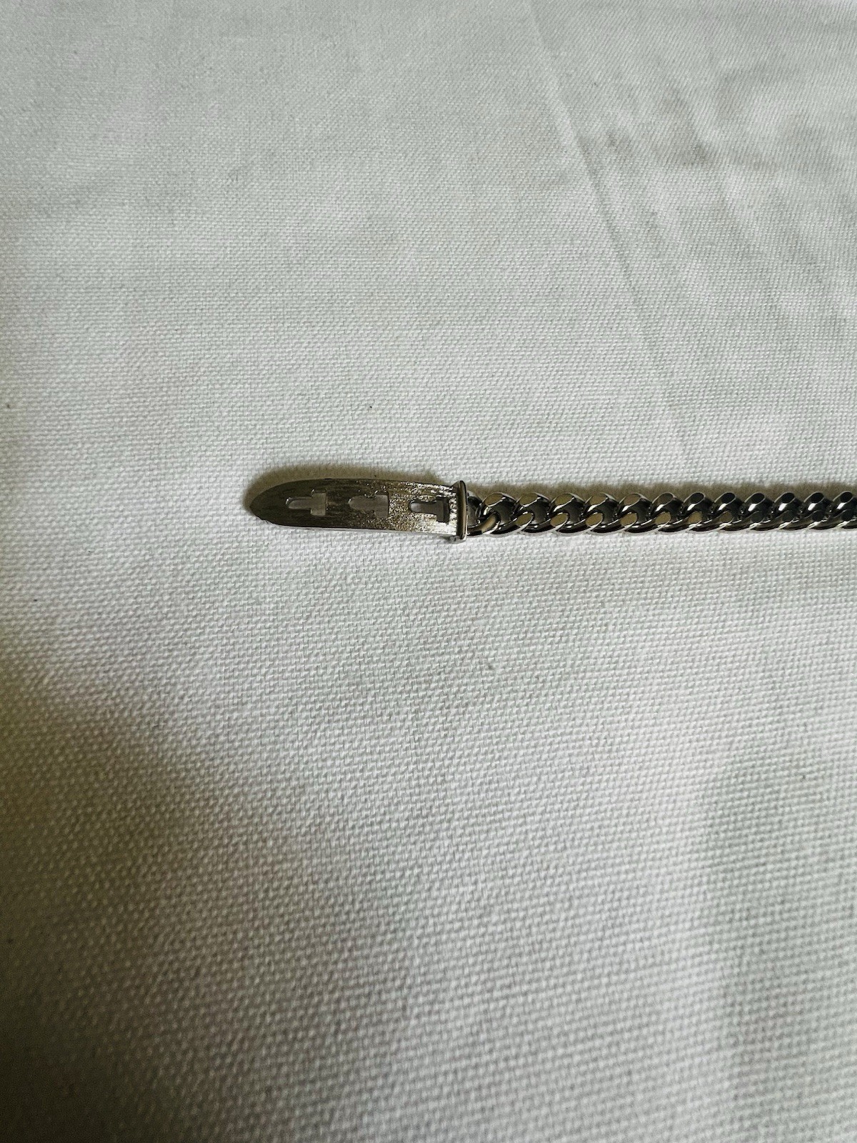 Vintage Avon Belt Buckle Chain Bracelet Silver Tone Adjustable 7.25 in