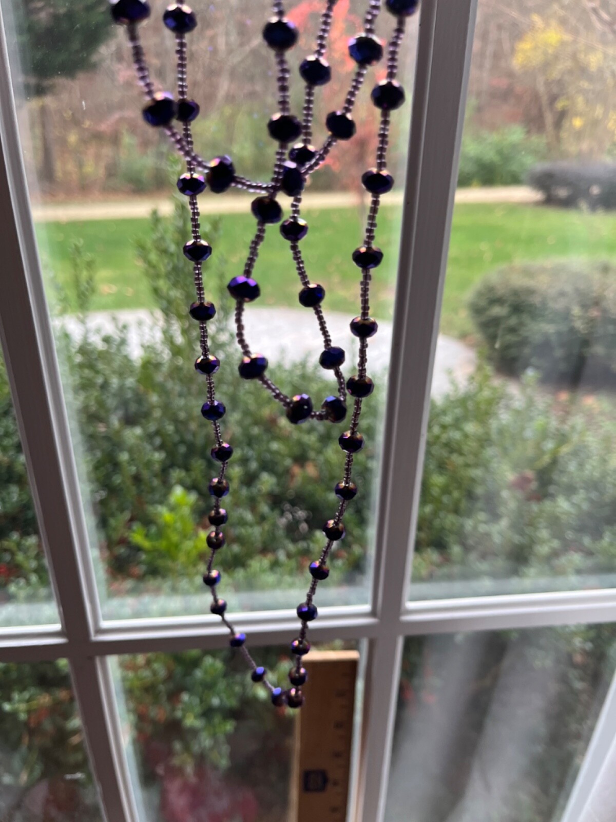 Purple Beaded Necklace 23.5 “