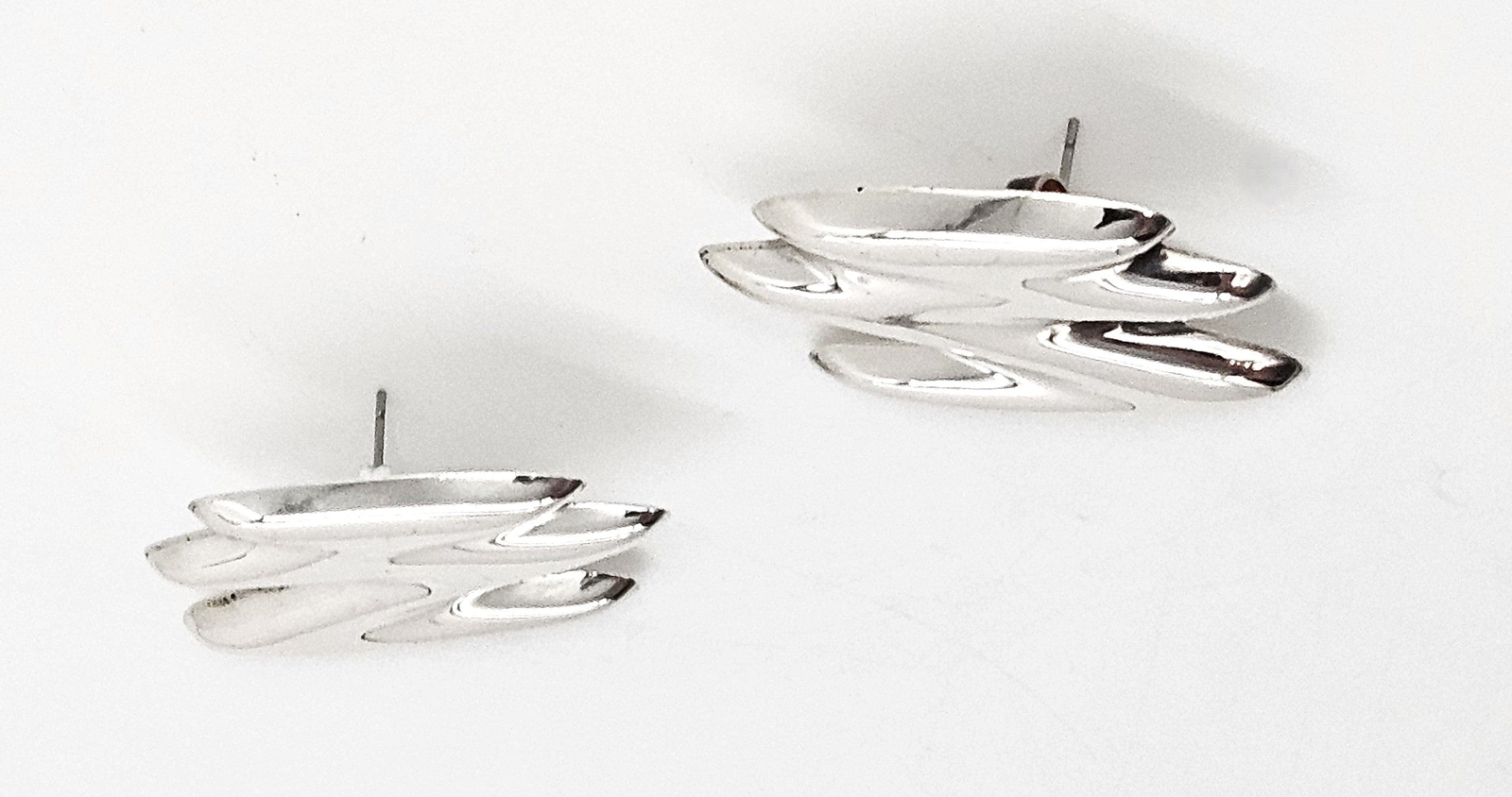 Designer Joe Clift Sterling Silver Large Modernist Earrings Circa 1960/70’s