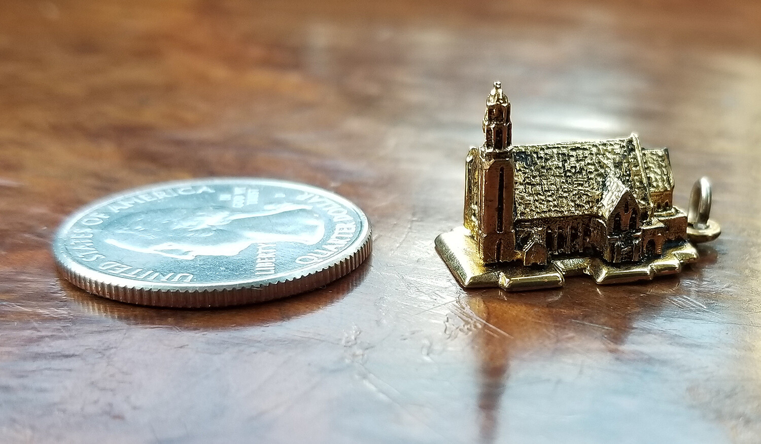 KINNEY Sterling Silver 3D Architectural Building Charm-Boys Town Chapel Omaha NE