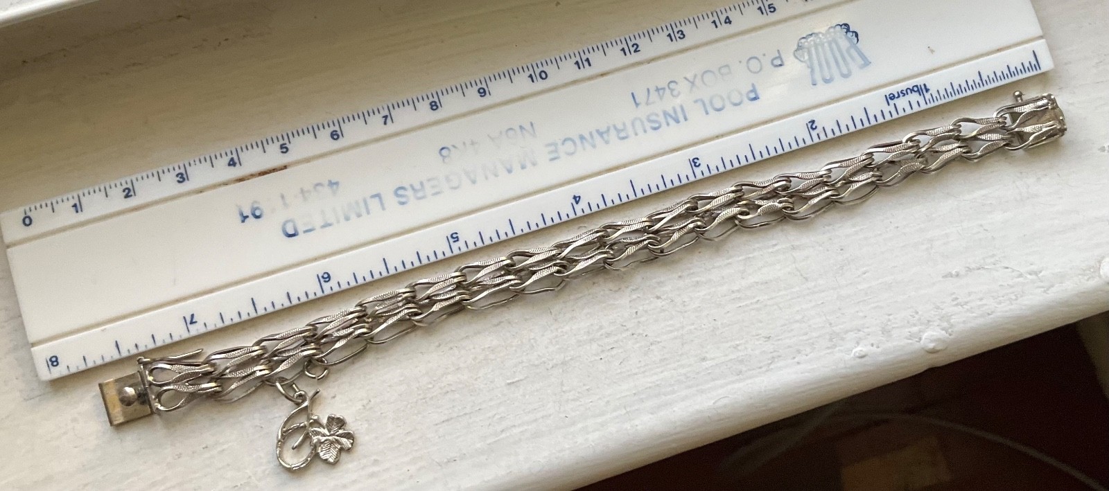 Vintage FORSTNER USA Starter SILVER CHARM BRACELET Wearable 7 1/2” ESTATE