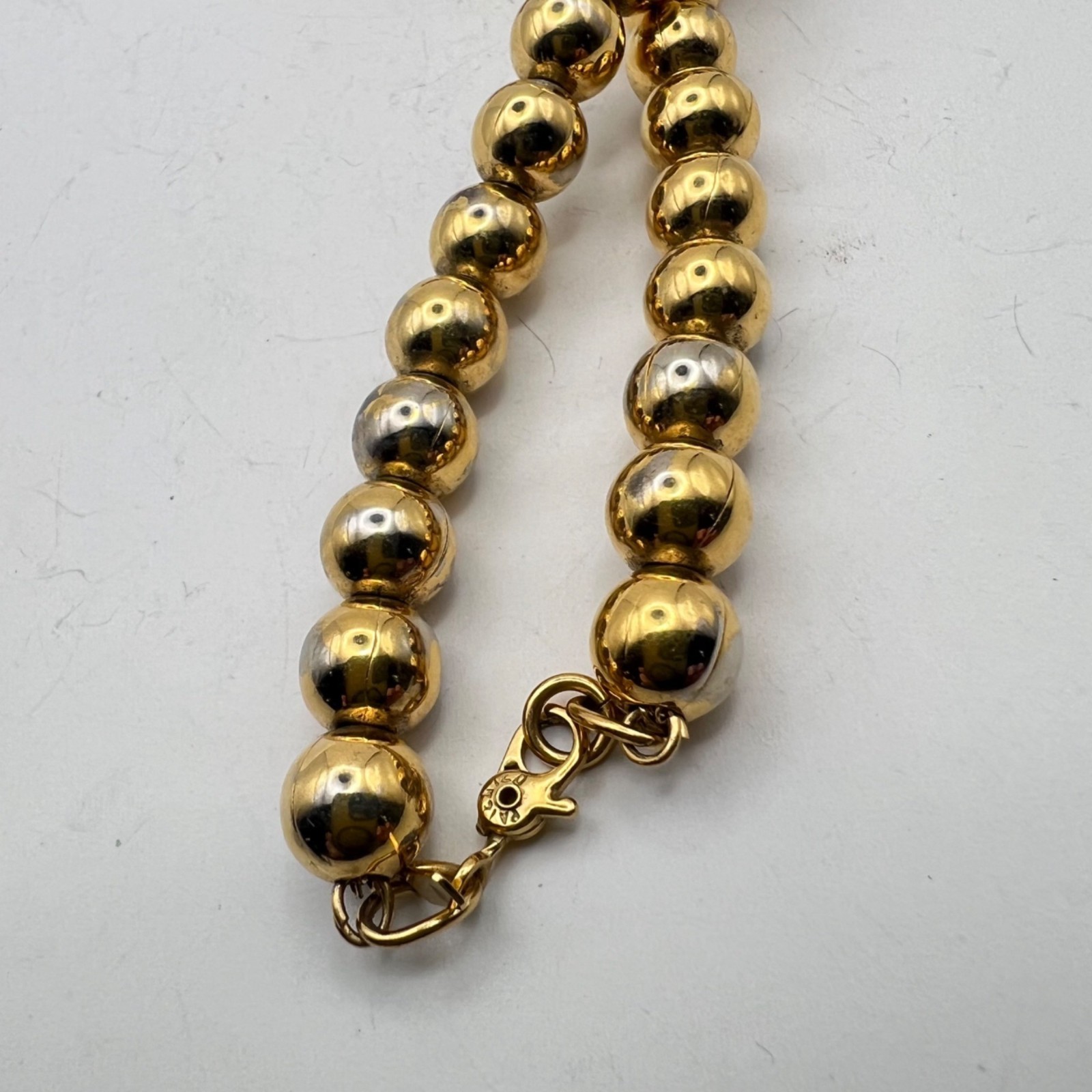 Monet 24″ Gold-Tone Beaded Necklace Sister Lobster Clasp Classic Layering Signed