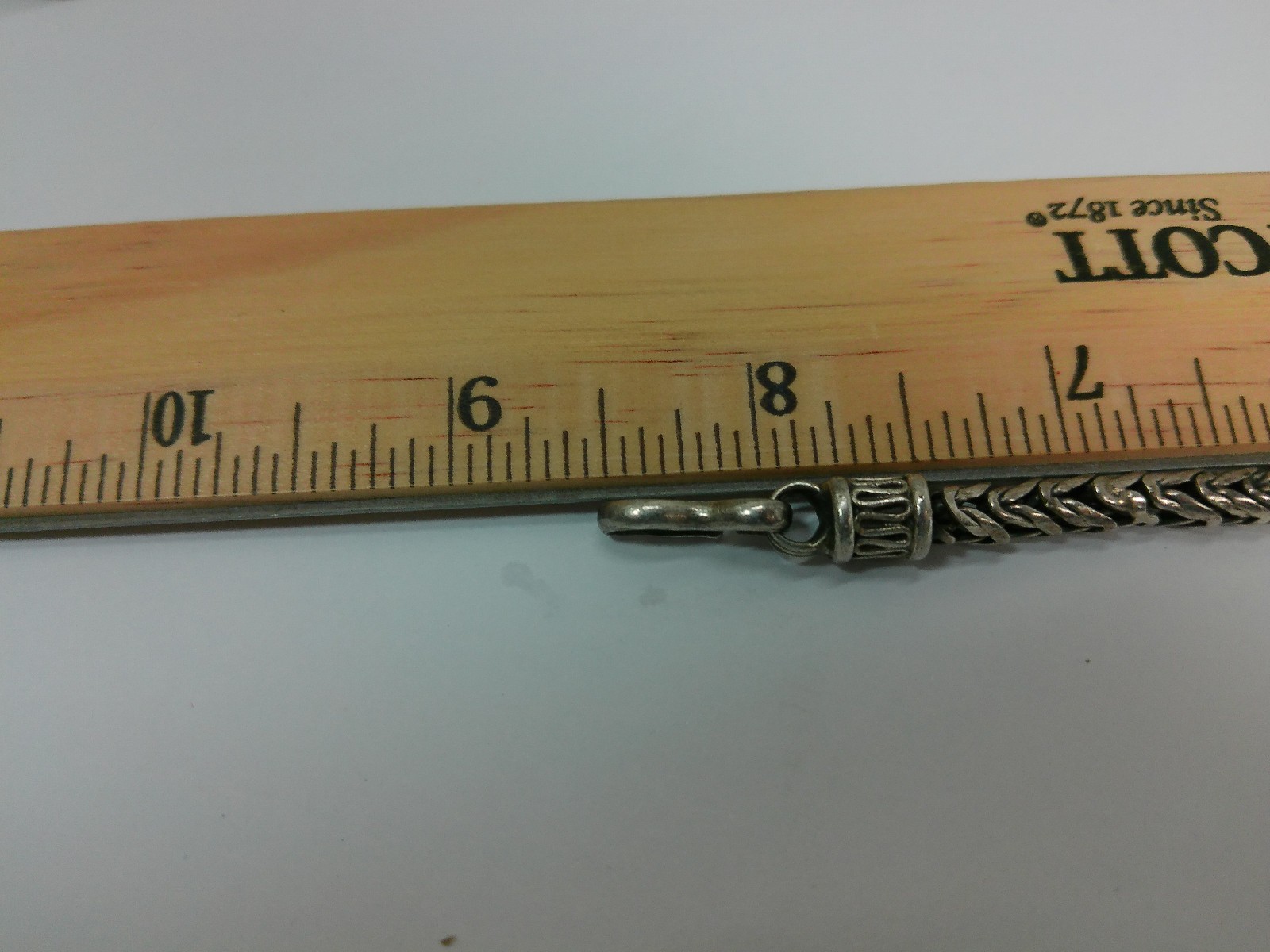 Vtg Foxtail Wheat Braid Sterling Silver 4.6mm Wide Spiga Hook End Bracelet 8.5″