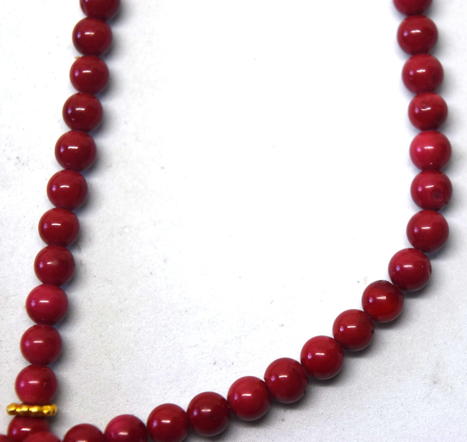 18K Yellow Gold and Natural Untreated Blood Red Coral Rooster Necklace 17″ Long