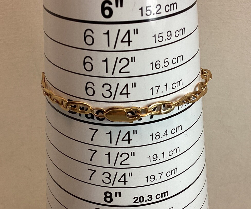 Vintage 14K Gold Anchor Mariner Link Chain Bracelet 4.91 Grams