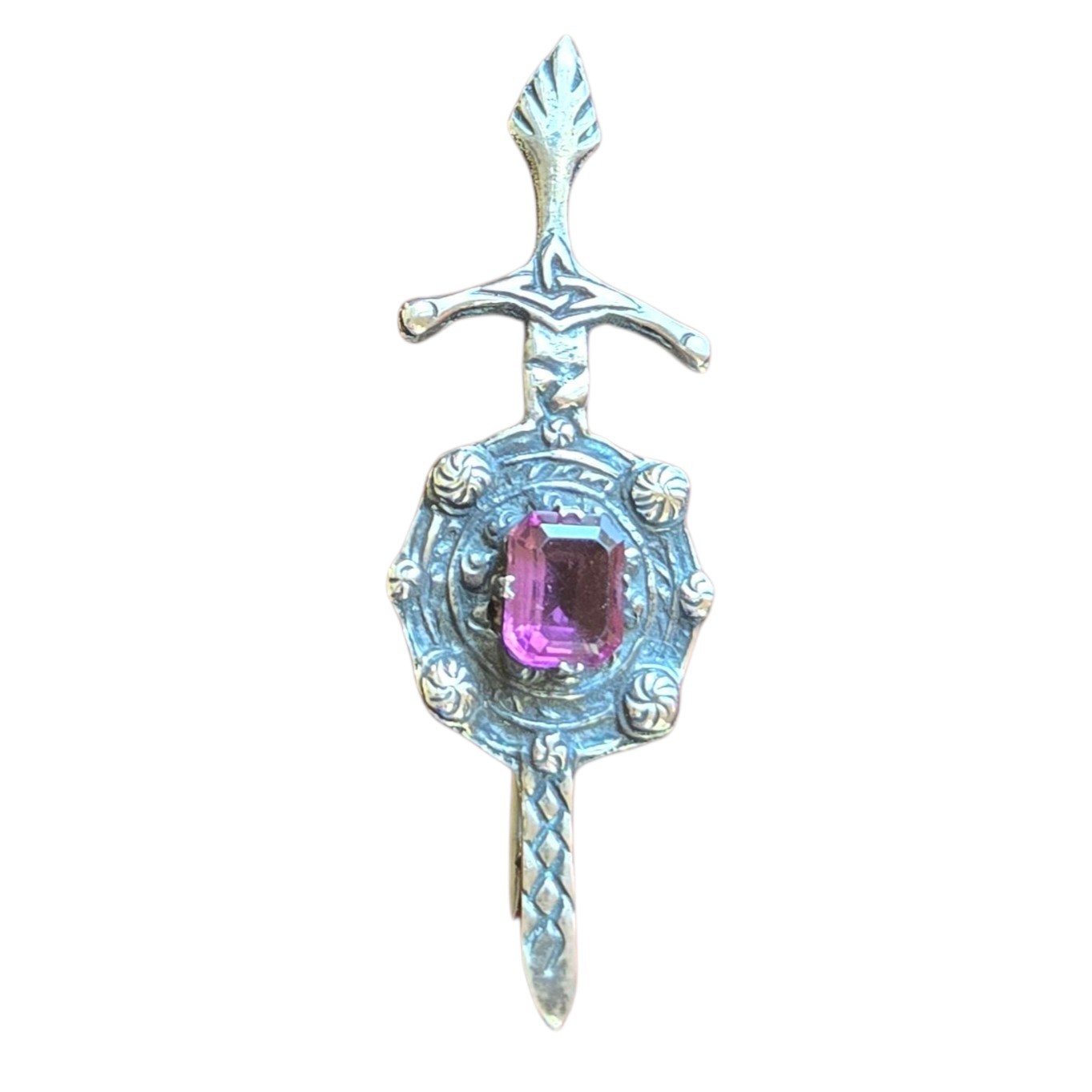 Vtg Cook Holland & Co Sterling 925 Sword/ Shield Brooch Hallmark Birmingham