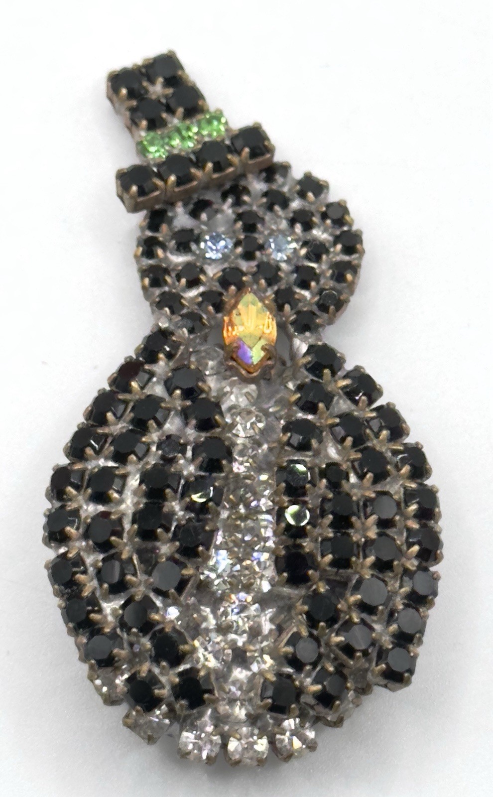 Vintage Czech Penquin Brooch Art Deco 1925-1950s, Crystal & Glass: RARE OOAK
