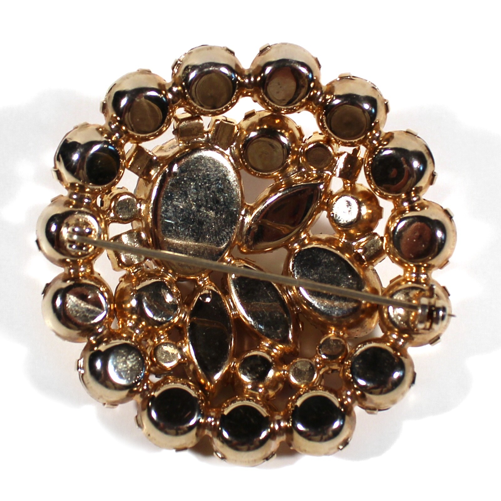 VINTAGE JULIANA DELIZZA ELSTER D&E EASTER EGG RHINESTONES BROOCH YELLOW ORANGE