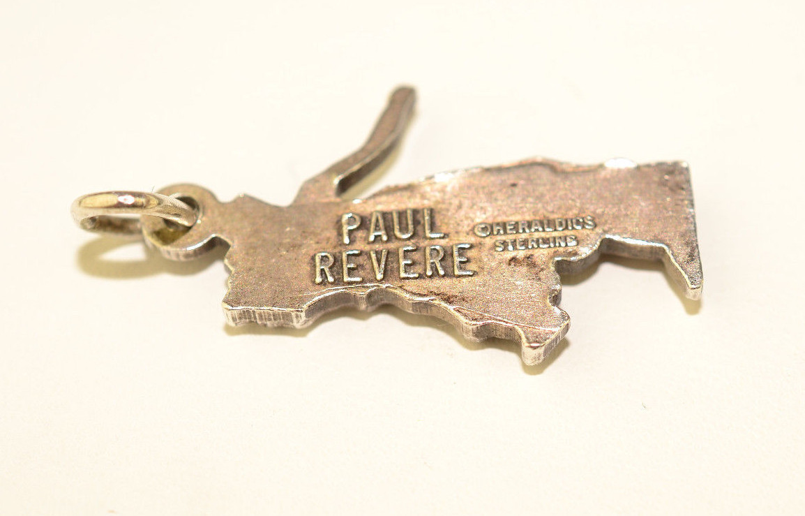 VINTAGE STERLING SILVER PAUL REVERE RIDING ON A HORSE CHARM BY HERALDICS