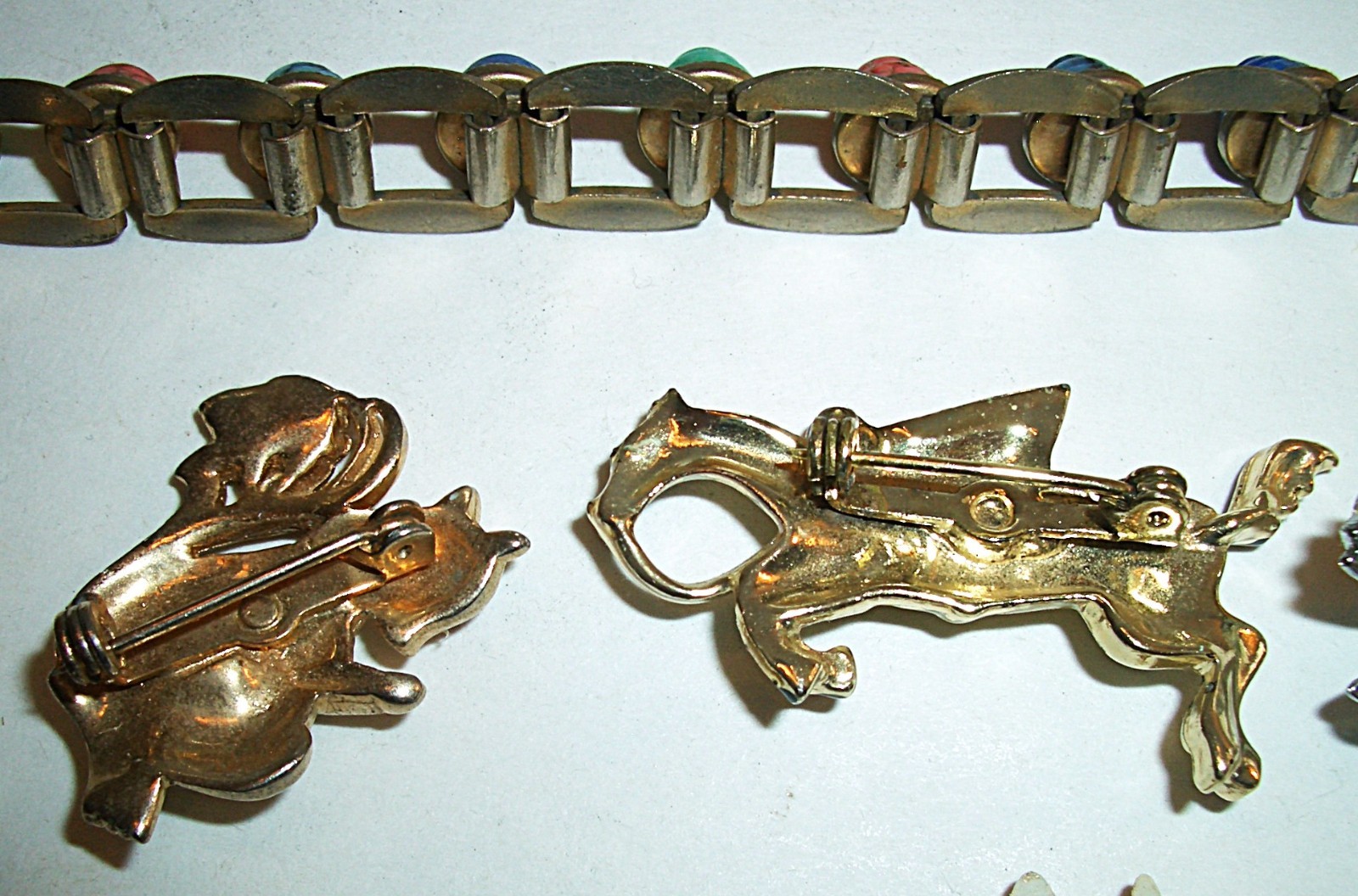 Vtg 12 pc Lot 50s Fashion Jewelry Rhinestones Pins Bracelets CORO West Germany