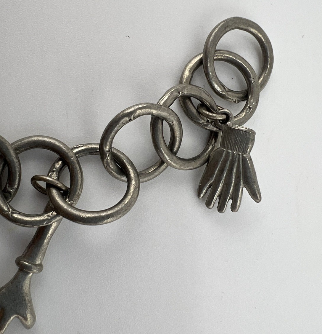 Vintage Gardner Gardening Heavy Pewter Charm Bracelet – Signed Clift